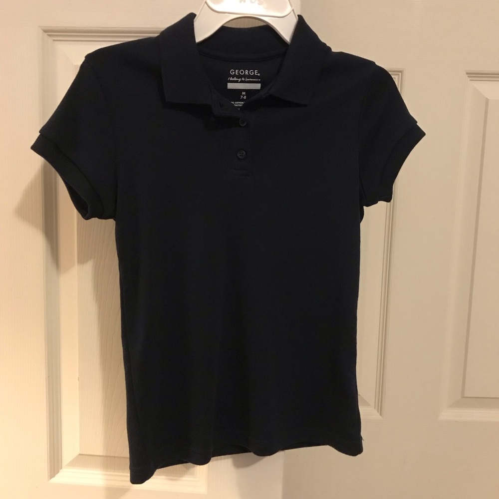 Boys George Navy Blue Polo Shirt 7/8 School Uniform